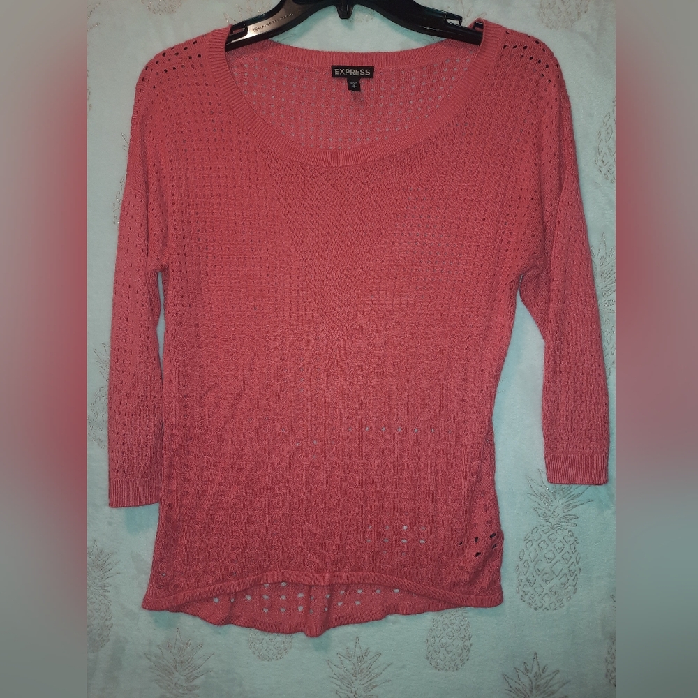 Express Coral Knit Sweater Size Small